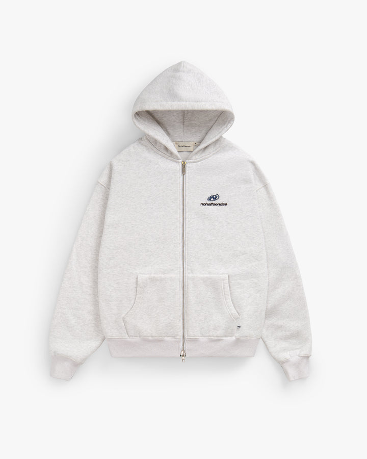 NHS GREY MELANGE ZIP HOODIE