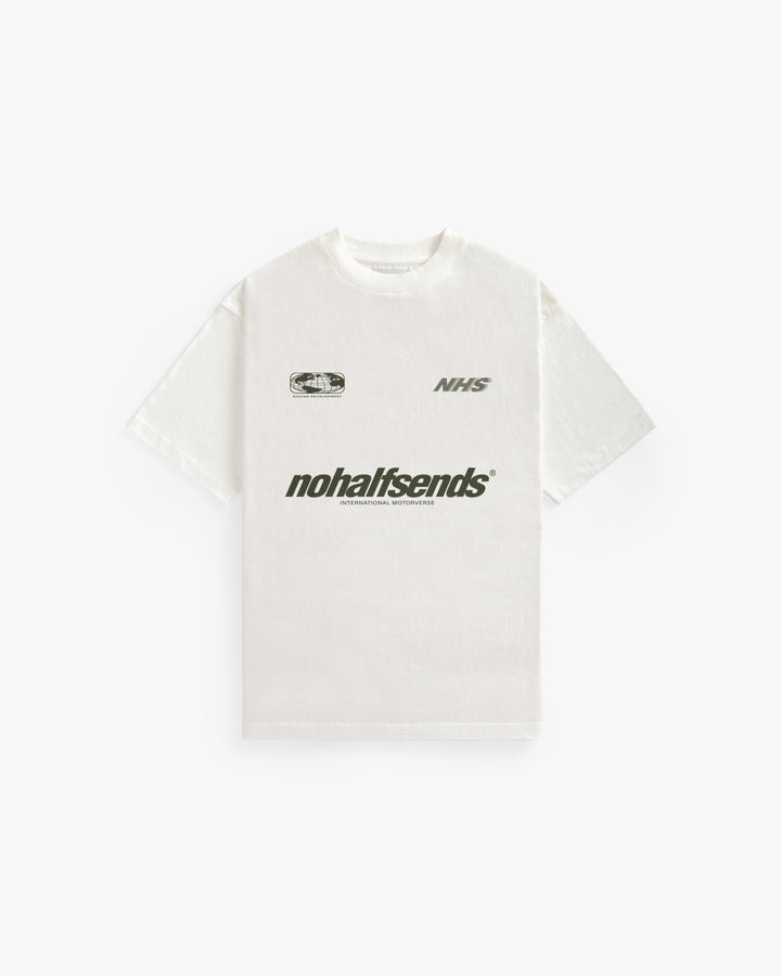 NHS GLOBE ECRU CROPPED TEE