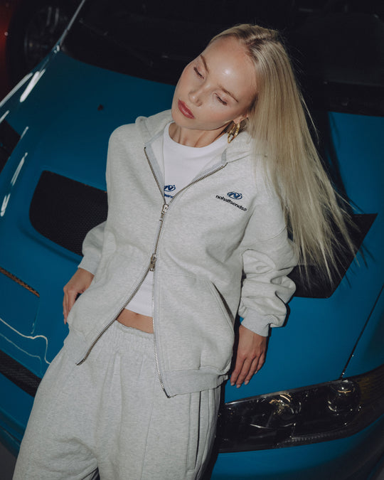 NHS GREY MELANGE ZIP HOODIE