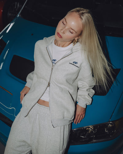 NHS GREY MELANGE ZIP HOODIE
