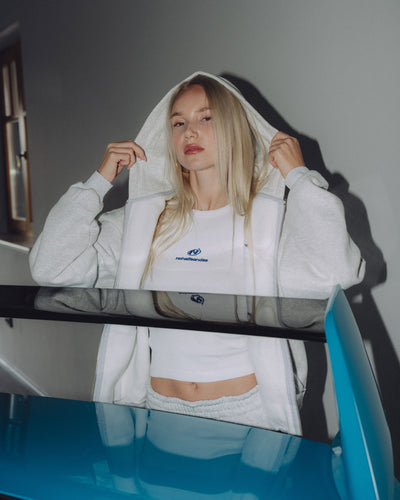 NHS GREY MELANGE ZIP HOODIE