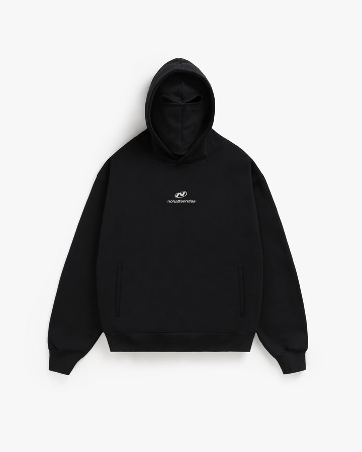 NHS PURE BLACK MASKED HOODIE