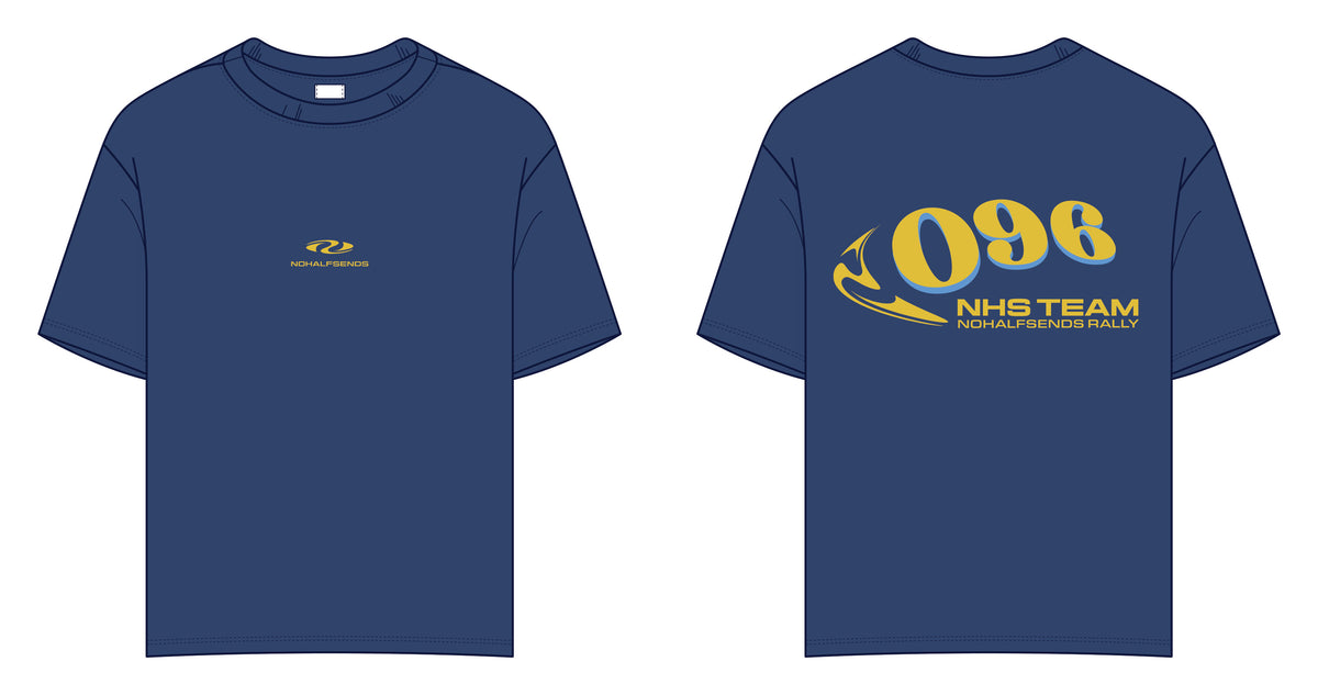 NHS 096 Tee, front and back (technical drawing)