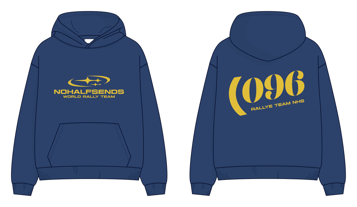 NHS 096 Hoodie, front and back (technical drawing)