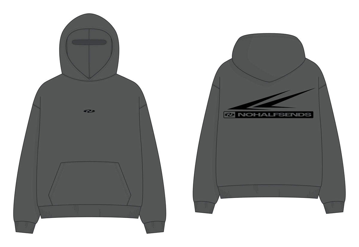 NHS Masked Team Hoodie, front and back (technical drawing)