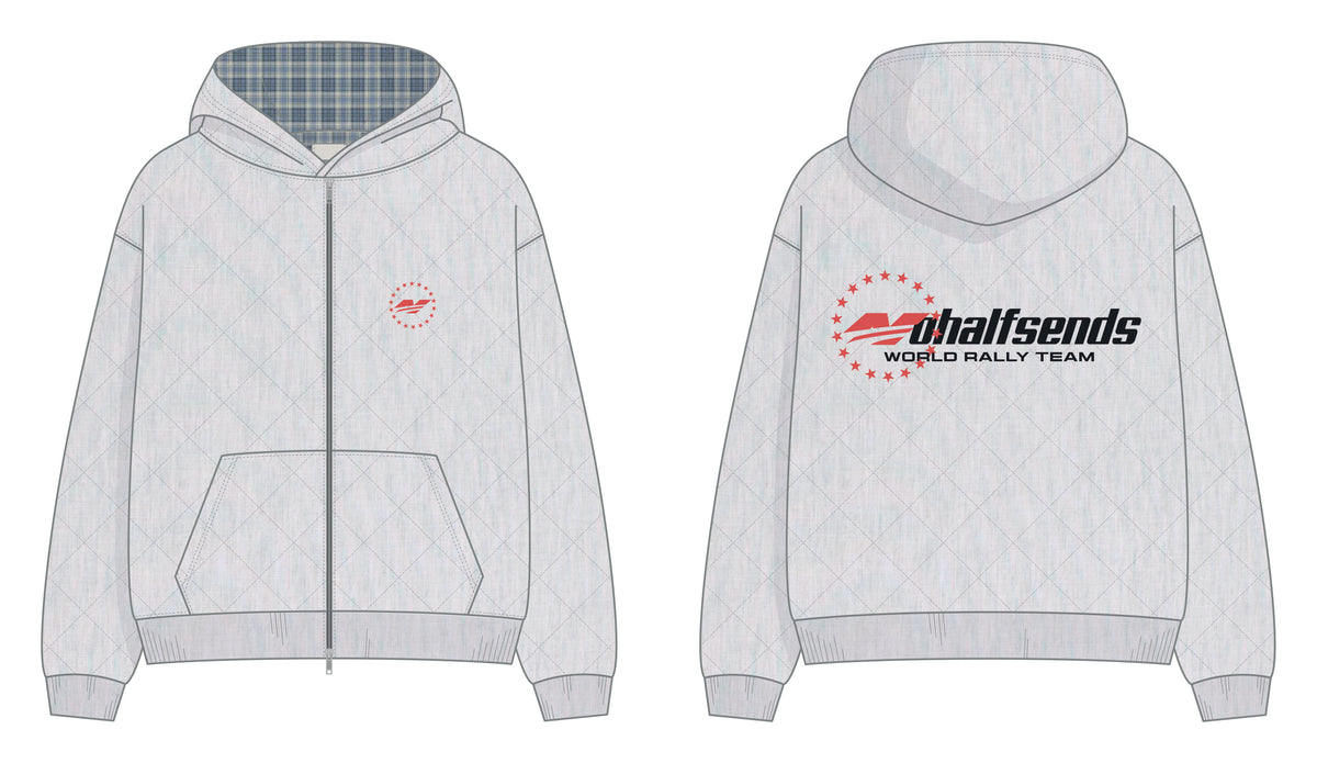 NHS Reversible Rally Zip Hoodie, front and back (technical drawing)