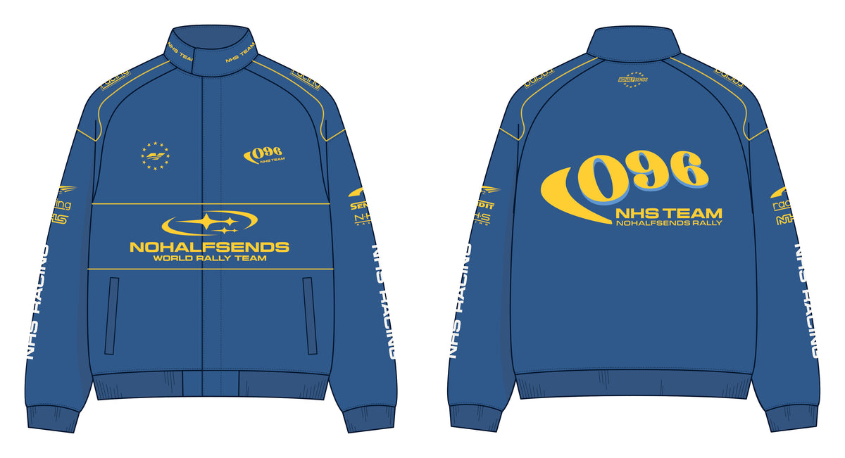 NHS Subi Racing Jacket, front and back (technical drawing)