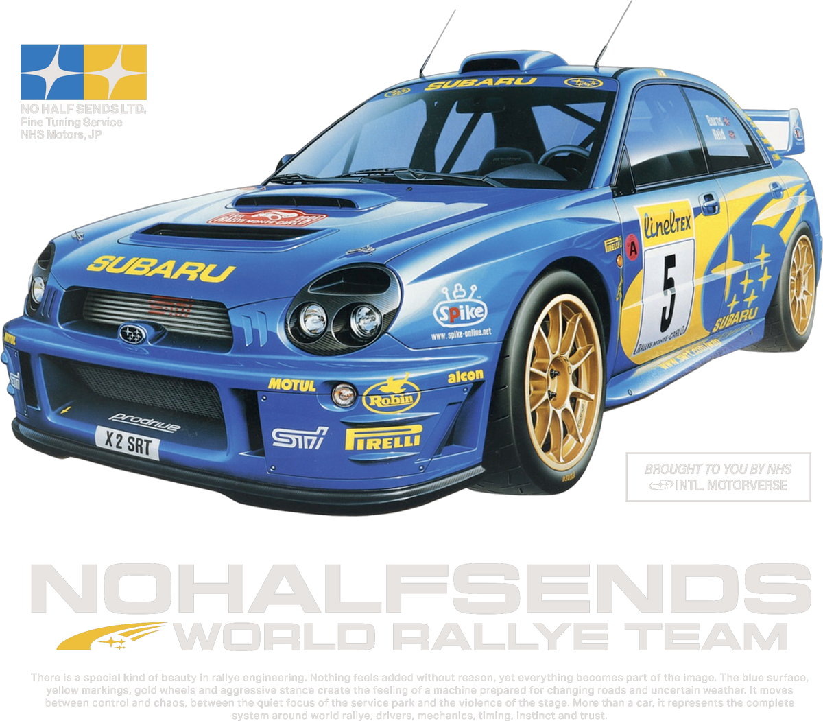 Sheepbaru Impreza WRC back print — NoHalfSends World Rallye Team